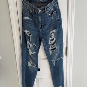 American Eagle Outfitters Distressed Blue Boyfriend Jeans
